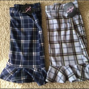 2 pc ruffle hem skirts